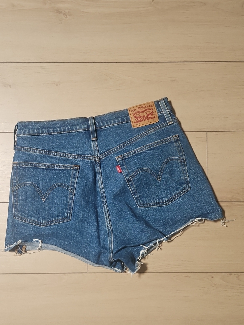 Levi's Blue High-Rise Denim Cutoff Shorts Size 30